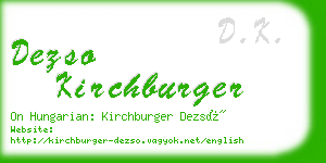 dezso kirchburger business card